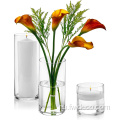 Оптовая индивидуальная высокая маленькая цилиндрическая стеклянная цветочная ваза